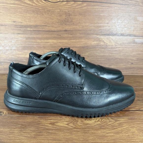 COLE HAAN Grand+ Black Leather Wingtips Dress Shoes Men’s Size 11.5 Sneakers - Picture 11 of 11